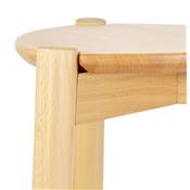 Tabouret de bar scandinave 'DRYCK' avec assise et pieds en frêne naturel repose pieds en métal noir