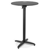 Table de bar haute pliable ronde 'BARRA' en bois noir avec pied central en métal noir – Ø 68 cm