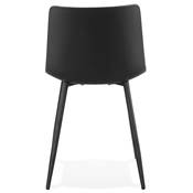 Chaise design moderne 'SILDE' noire avec 4 pieds en métal noir