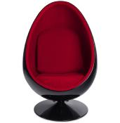 Fauteuil ‘Oeuf’ pivotant rouge et noir