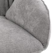 Fauteuil à bascule design scandinave à accoudoirs 'Cozy' tissu gris clair pieds bois métal chromé