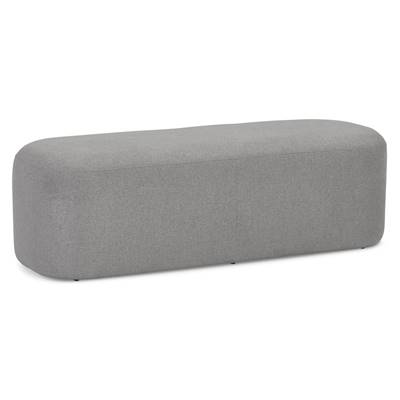 Banquette design de style moderne 'STICKY' en tissu gris foncé avec pieds noir - 120 x 40 cm