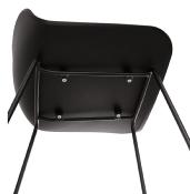 Tabouret de snack mi-hauteur 'Steelblack Mini' noir repose pieds tréteaux métal noir dossier bas