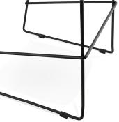 Tabouret de snack mi-hauteur empilable 'Verk Mini' tissu gris clair 4 pieds métal noir dossier haut