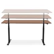 Bureau design assis-debout électrique 'SMALL SEMPLICE' noyer pieds en métal noir - 140 x 70 cm