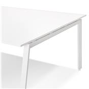 Double bureau bench / table réunion 'INCONTRO DUE' blanc en bois pieds métal blanc - 280 x 140 cm
