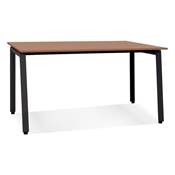 Bureau de direction design 'INCONTRO MINI' plateau en noyer avec pieds en métal noir - 160 x 80 cm