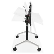 Bureau droit / table travail pliante design 'ARCHI MINI' bois blanc pieds métal noir - 140 x 70 cm