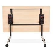 Bureau droit / table de travail pliante design 'ARCHI MINI' bois pieds en métal noir - 140 x 70 cm