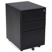 Caisson de bureau / table de chevet design à roulettes 'PRATIK' en métal noir