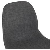 Chaise design empilable 'Teknik White' en tissu gris foncé pieds tréteaux en métal blanc