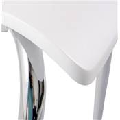 Chaise 'Slits' en bois blanc avec 4 pieds en métal chromé
