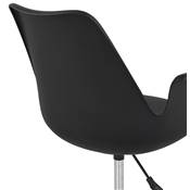 Chaise de bureau à roulettes design à accoudoirs 'KUTE' noire pieds en métal chromé
