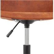 Chaise design de bureau à roulette 'SOFT' en microfibre marron avec 5 pieds en métal noir