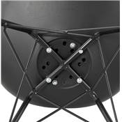 Chaise design style industriel 'GORD' noire avec 4 pieds en métal noir