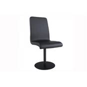 Chaise design pivotante 'Soho' noire avec pied central en métal noir