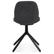 Chaise design de style moderne 'KOOL' en tissu gris foncé avec 4 pieds en métal noir