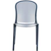 Chaise design empilable 'Glam' transparente grise avec 4 pieds