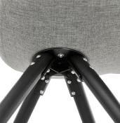 Chaise scandinave design 'Sueden Black Edition' tissu gris 4 pieds en bois noir