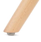 Chaise design 'Firenza' en velours verte avec 4 pieds en bois naturel