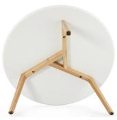 Table basse scandinave ronde 'Kölmy' plateau en bois blanc 3 pieds en bois - Ø 90 cm