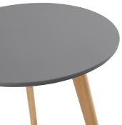 Tables basses scandinaves gigognes rondes 'Mukavä' plateau en bois gris 3 pieds en bois - Ø 50 cm