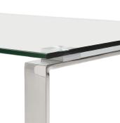 Table basse design rectangulaire 'Ice Cube' en verre pieds chromés - 110 x 60 cm