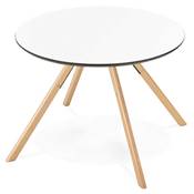 Table à diner / salle à manger scandinave ronde 'Cirklä' blanche 4 pieds bois naturel – Ø 100 cm