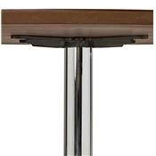 Table à diner / de réunion design ronde 'Mandlar' plateau noyer pied central métal chromé – Ø 120 cm