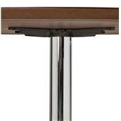 Table / table de réunion design ronde 'Mandlar' plateau noyer pied central métal chromé – Ø 120 cm