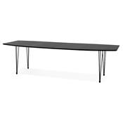Table à diner / réunion extensible 'Rym' plateau bois noir 4 pieds métal noir - 170(270) x 100 cm