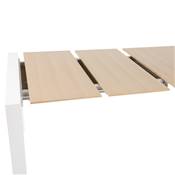Table / table de réunion scandinave extensible 'Yälka' plateau bois 4 pieds blancs - 190(270) x 95 cm