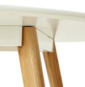 Table / table de réunion scandinave ronde 'Solnä' plateau bois blanc 4 pieds bois – Ø 120 cm