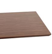Table de salle à manger 'Tvillin' plateau noyer pied central en acier brossé - 180 x 90 cm