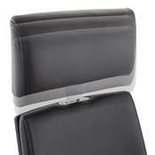 Fauteuil de bureau design à roulettes dossier haut 'BIG MASTER' noir avec pieds en alluminium