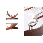 Hamac de jardin arc XXL 'Relaxeo' 4 mètres support en bois toile en coton taupe