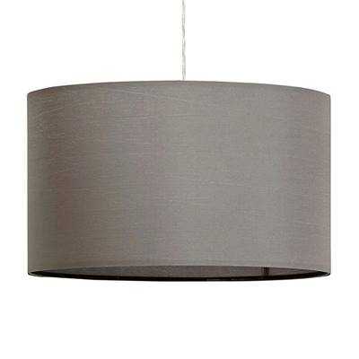 Suspension design cylindrique 'Lyster' en tissu gris réglable en hauteur