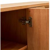 Meuble Bahut buffet design 'CHESTERFIELD' en bois naturel 2 portes et 3 tiroirs pieds en bois plaqué naturel