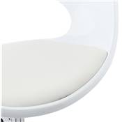 Chaise de bureau à roulettes design 'Neptune' blanche pied en métal chromé