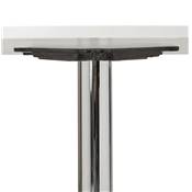 Petite table à diner / salle de réunion ronde 'Druna Mini' bois blanc pied central chromé - Ø 90 cm
