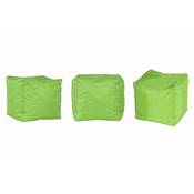 Pouf d'appoint carré déhoussable imperméable 'Popy' vert