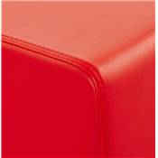 Pouf d'appoint carré rembourré 'KUBE' rouge