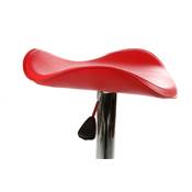 Tabouret de bar réglable design 'Torro' pivotant rouge pied central et repose pieds en métal chromé
