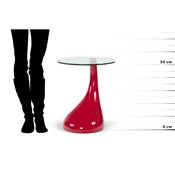 Table basse design d'appoint 'Goutte' en verre rouge pied en fibre de verre - Ø 45 cm