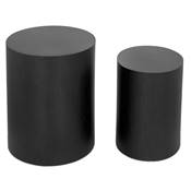 Set de 2 Tables d'appoint guéridons design ovales 'DUO' en bois noir