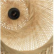Suspension design sphère 'SMALL BALL' abat jour en bambou structure métal noir réglable - Ø 35 cm