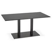Table / bureau design 'TVILLIN BLACK MEDIUM' noire bois pied central métal noir - 160 x 80 cm