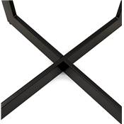 Grande table scandinave carrée 'BIG VÄN' plateau en bois noir pieds en métal noir - 140 x 140 cm