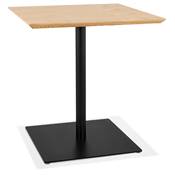Table de salle à manger carrée industriel 'RITH' en bois naturel pied carré en métal noir - 70 x 70 cm
