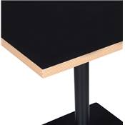 Table carrée 'KRUBBA' en bois noir et pied central en métal noir à base carrée - 80 x 80 cm